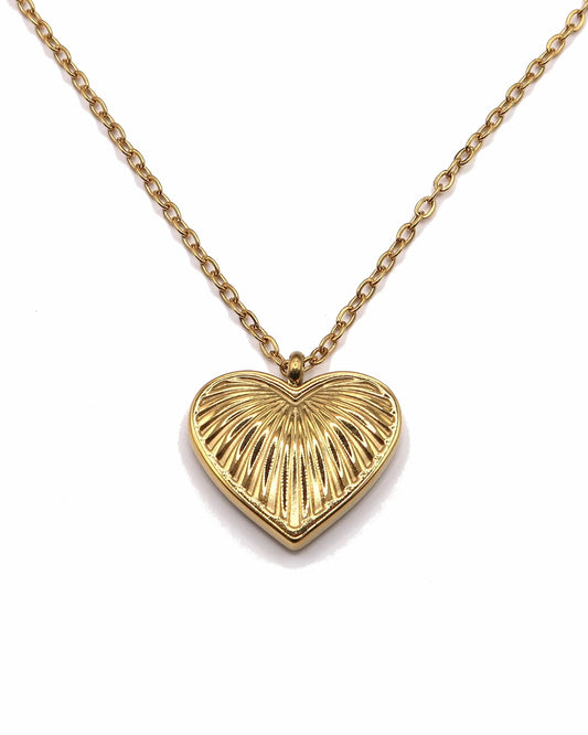 CLEMENTINE - Goldene Edelstahl Herz Halskette