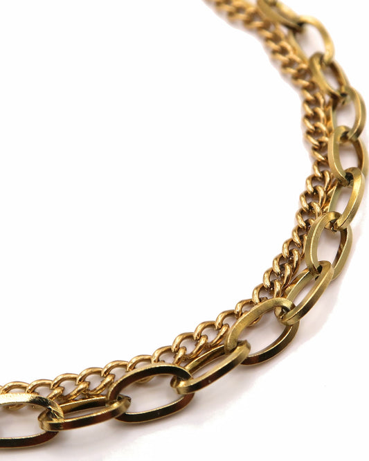 MALYA - Goldenes Edelstahl Doppelarmband