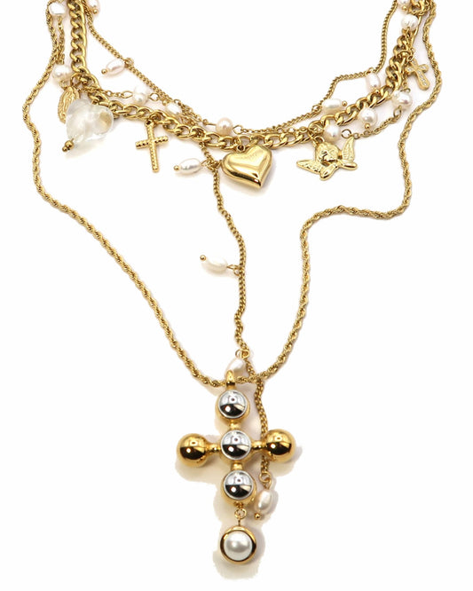 ARUSHA - Goldenes Halsketten Layering Set