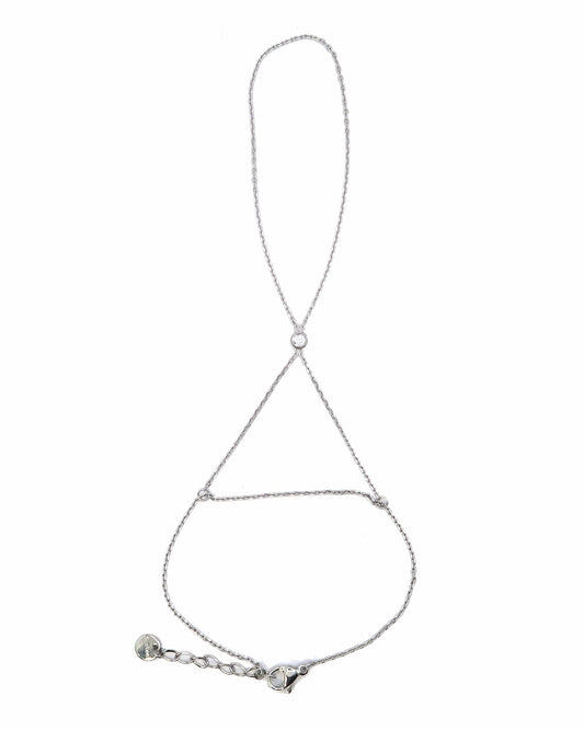 SANNI - Zierliche X-Design Handkette mit Zirkon