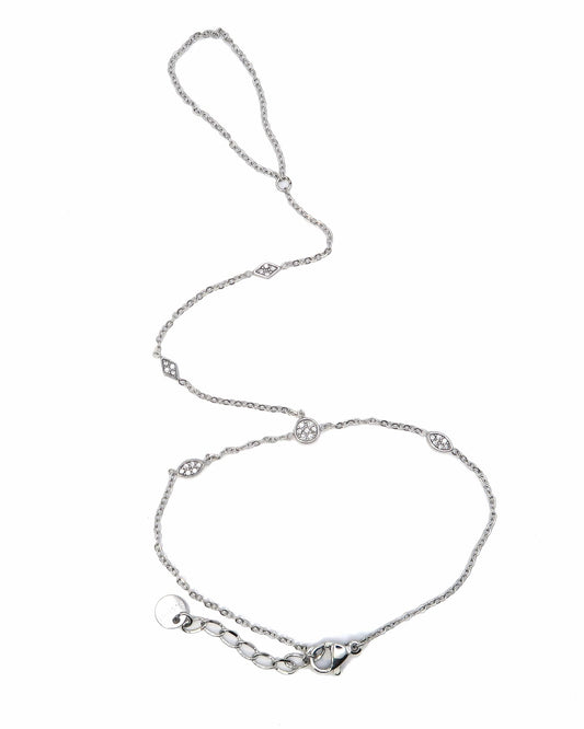 ERIDA - Edelstahl Handkette mit Zirkonen