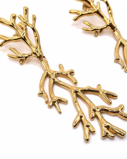 ZARIA - Korallen Statement Ohrringe