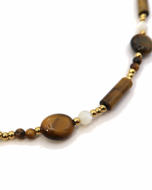 SUNA - Braune Boho Perlenkette