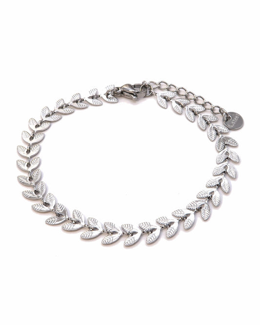 LIVIA - Edelstahl Lorbeerkranz Blatt Armband
