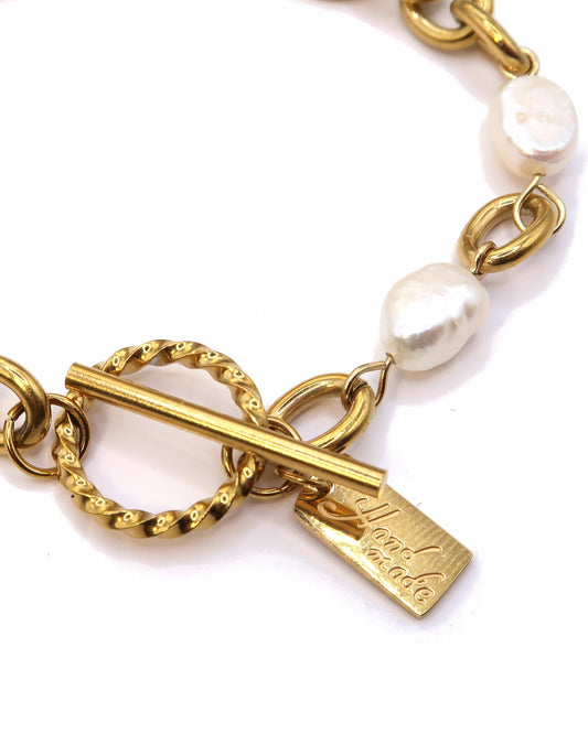 Alba - Chunky Armband mit Süßwasserperlen