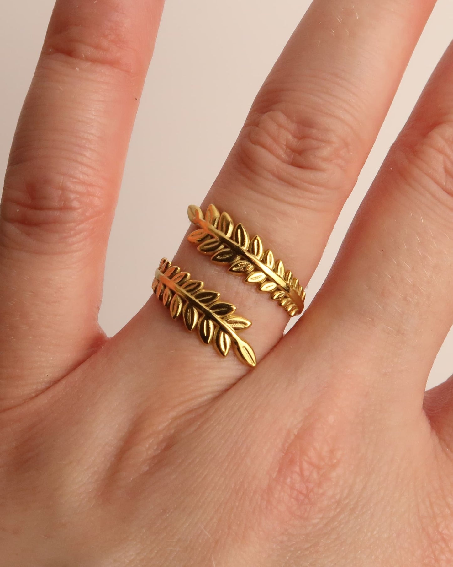 AURELIA - Edelstahl Lorbeerkranz Blatt Ring