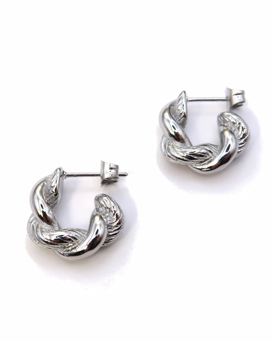 KALARINA - Verdrehte C-Form Edelstahl Kreolen