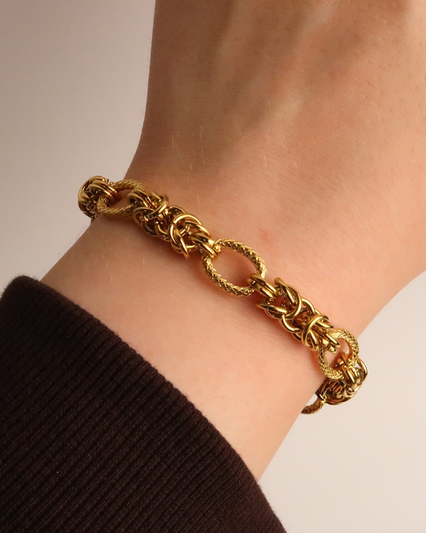 AYAS - Goldenes Chunky Edelstahl Armband