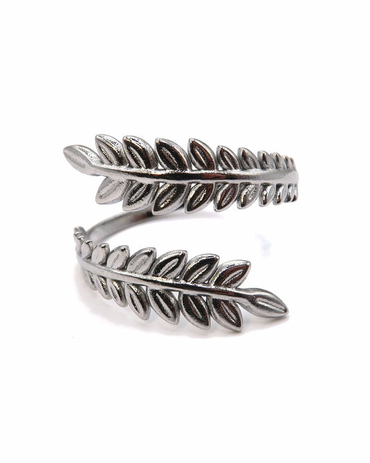 AURELIA - Edelstahl Lorbeerkranz Blatt Ring