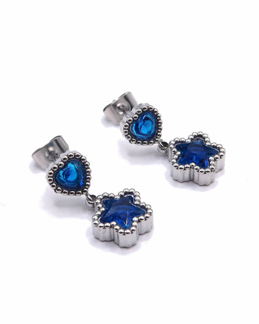 MELEAH - Edelstahl Herz und Stern Ohrringe