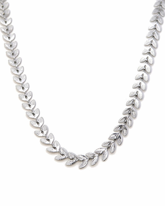 LIVIA - Edelstahl Lorbeerkranz Blatt Halskette