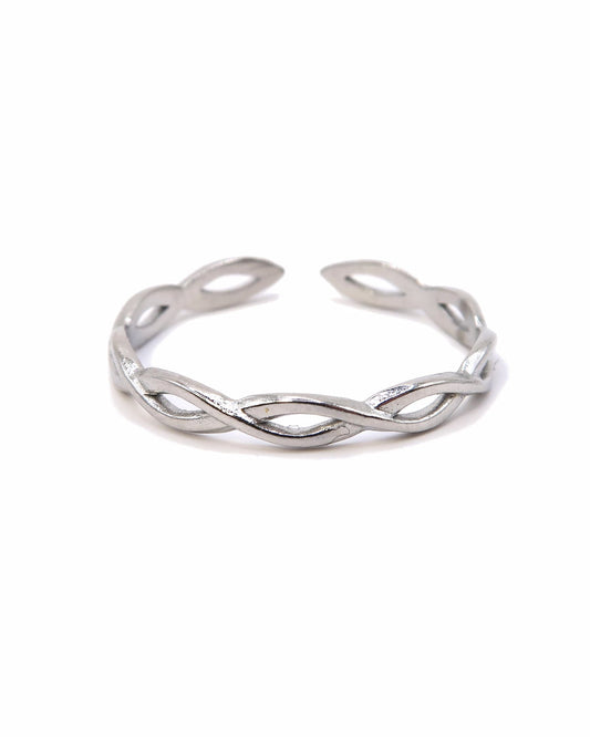 WILLA - Edelstahl Doppel Wellen Ring