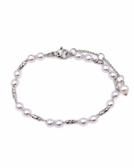 MAYA - 18K Vergoldetes Armband mit Weißen Perlen