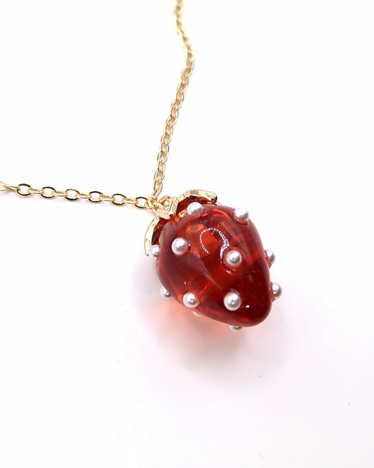 JUNE - 18K Vergoldete Erdbeer Halskette