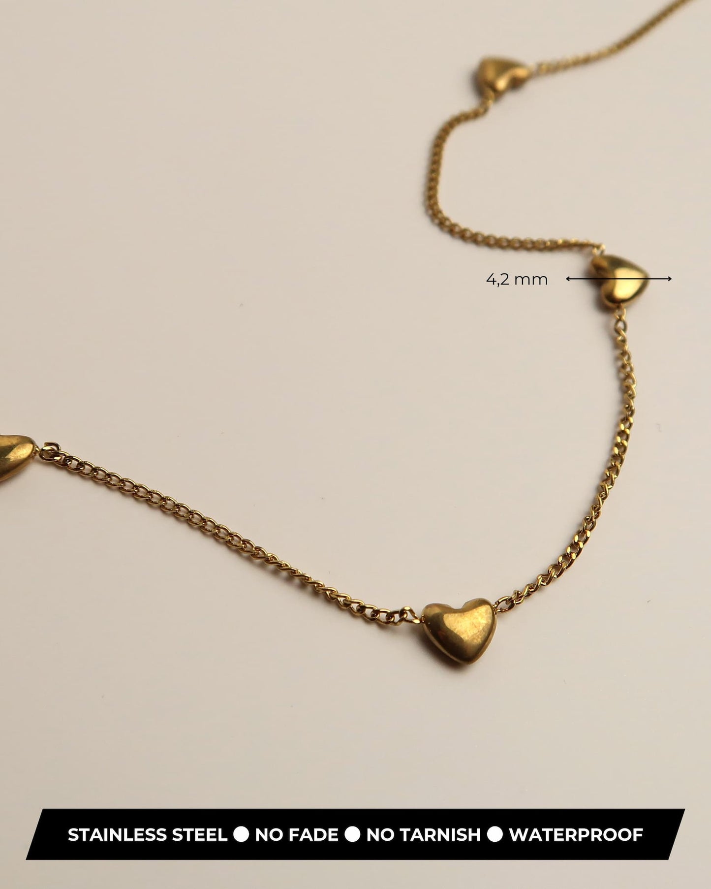 GINNY - Zierlicher Edelstahl Herz Choker