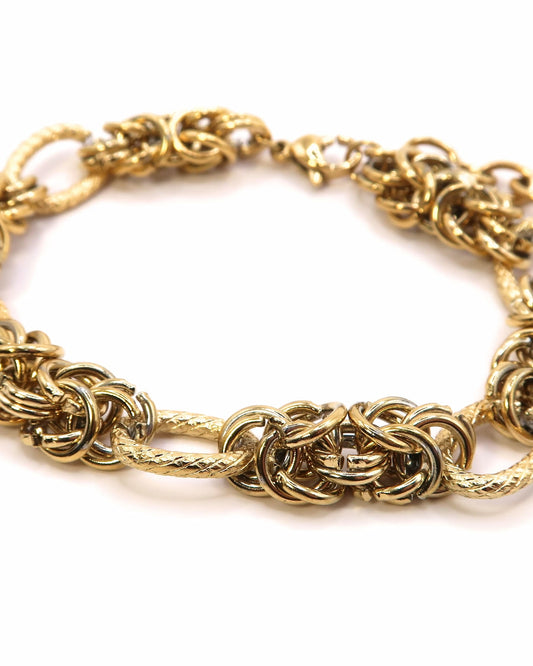 AYAS - Goldenes Chunky Edelstahl Armband
