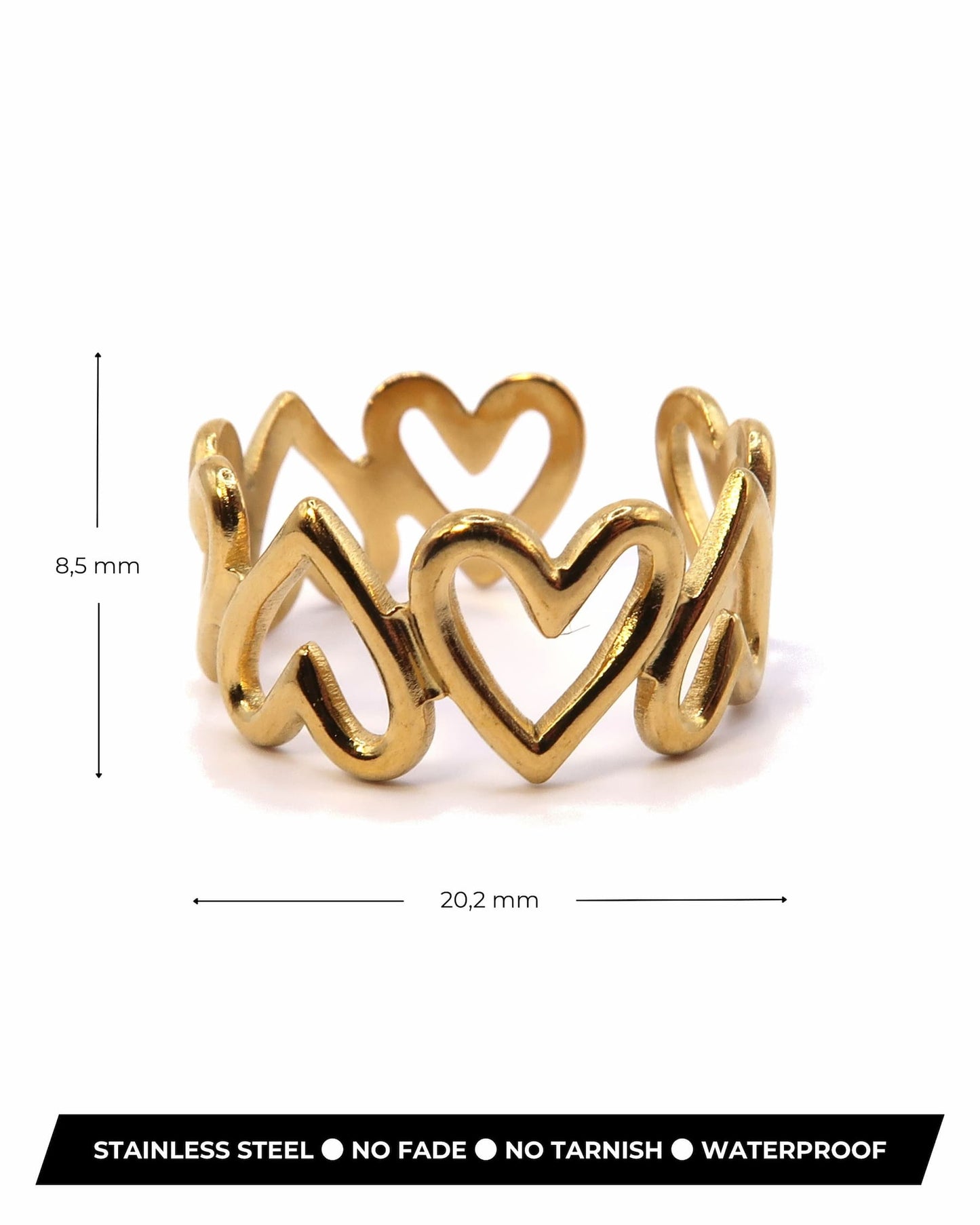 LOLIE - Edelstahl Herz Cut-Out Ring