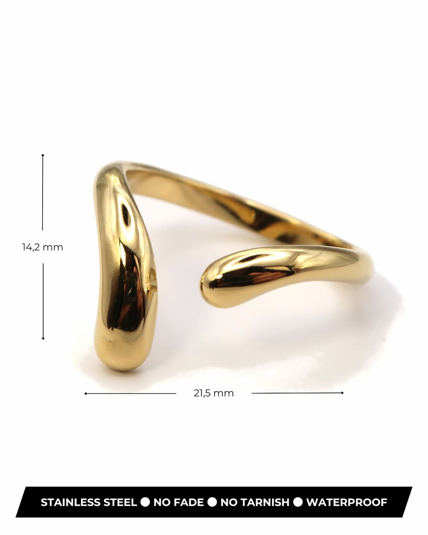 RIE - Minimalistischer Edelstahl Tropfen Ring