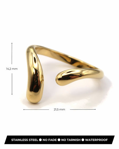RIE - Minimalistischer Edelstahl Tropfen Ring