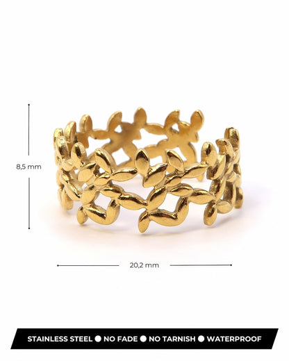 LIV - Blatt Ring mit Cut-Out Details