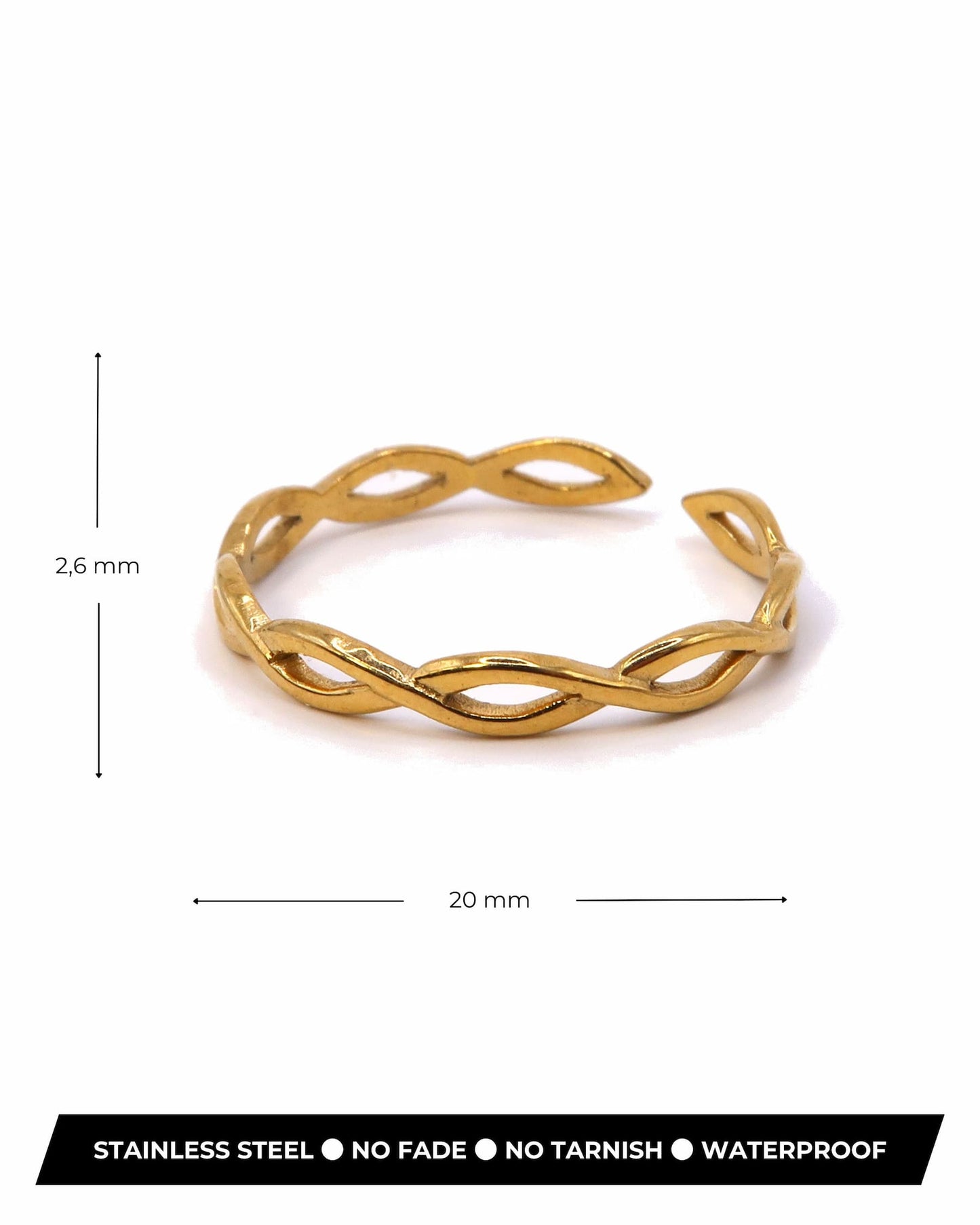 WILLA - Edelstahl Doppel Wellen Ring