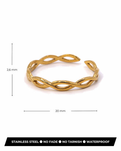 WILLA - Edelstahl Doppel Wellen Ring