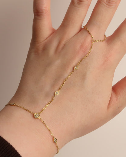 ERIDA - Edelstahl Handkette mit Zirkonen