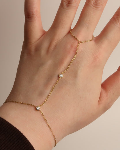 OANA - Minimalistische Edelstahl Handkette mit Zirkonen
