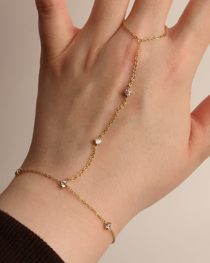 MATHEA - Edelstahl Handkette mit Zirkonen