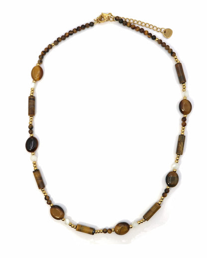 SUNA - Braune Boho Perlenkette