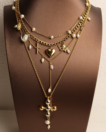 ARUSHA - Goldenes Halsketten Layering Set