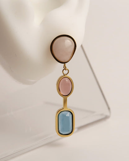 AMAYA - Geometrische Edelstahl Ohrringe mit Naturstein