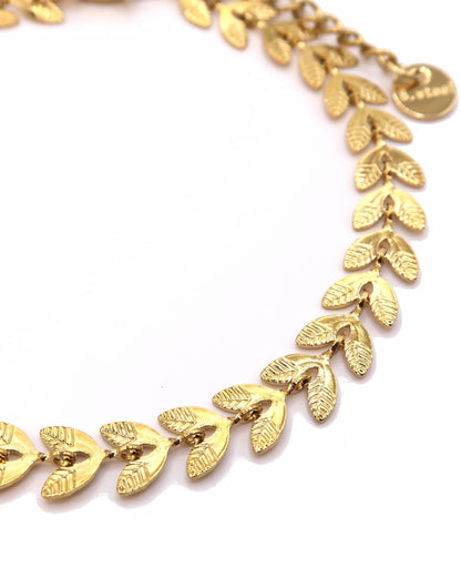 LIVIA - Edelstahl Lorbeerkranz Blatt Armband