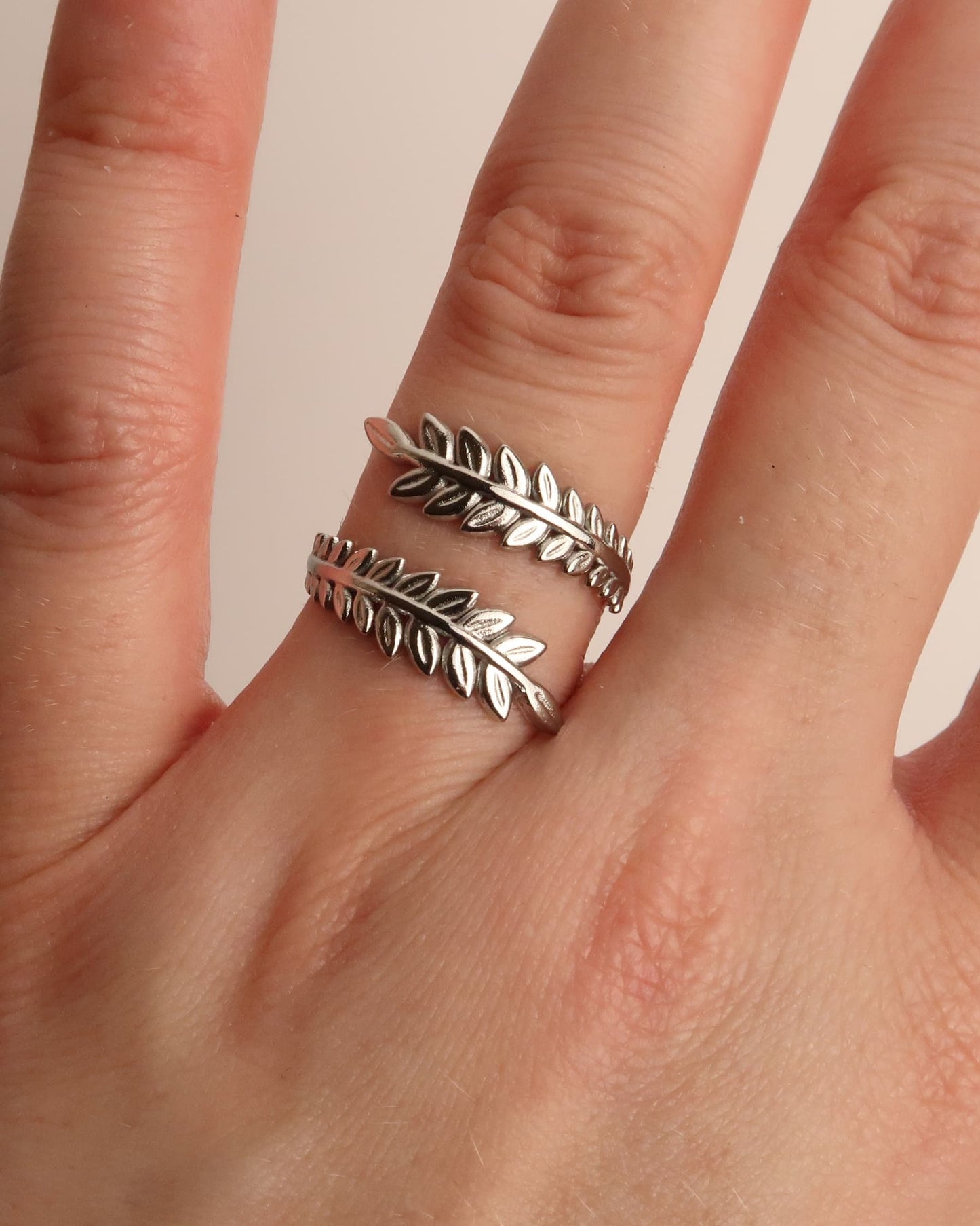 AURELIA - Edelstahl Lorbeerkranz Blatt Ring