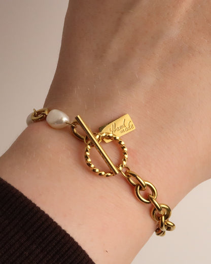 Alba - Chunky Armband mit Süßwasserperlen