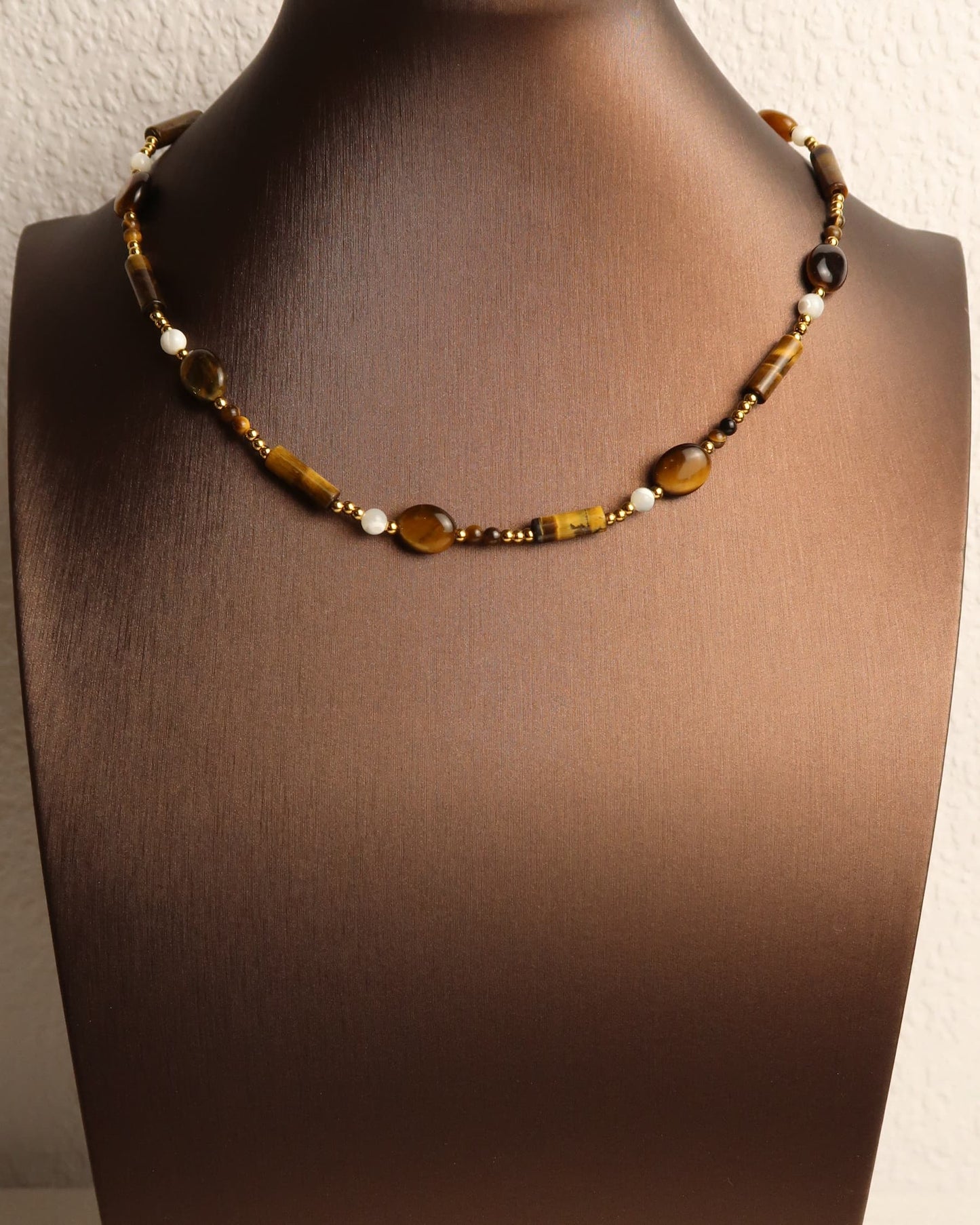 SUNA - Braune Boho Perlenkette