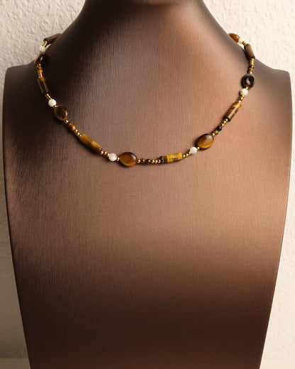 SUNA - Braune Boho Perlenkette
