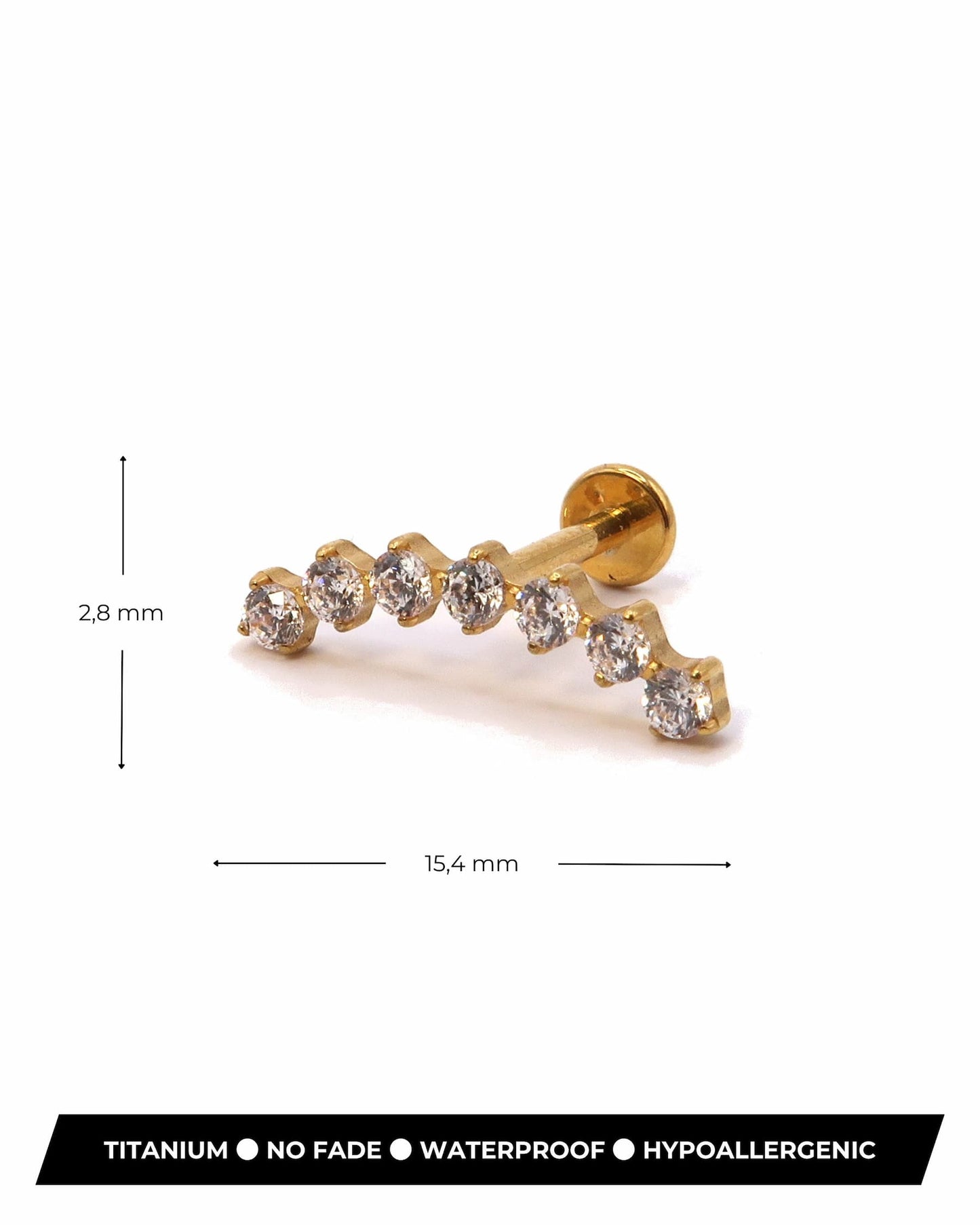 NIKA - Halbmond Titan Helix Piercing mit Zirkonen
