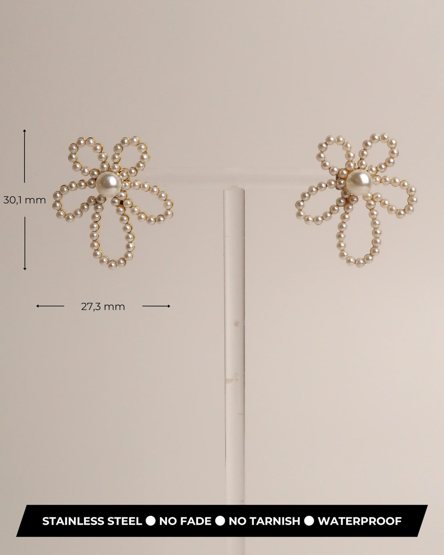 GRACE - Edelstahl Perlen Blumen Ohrringe