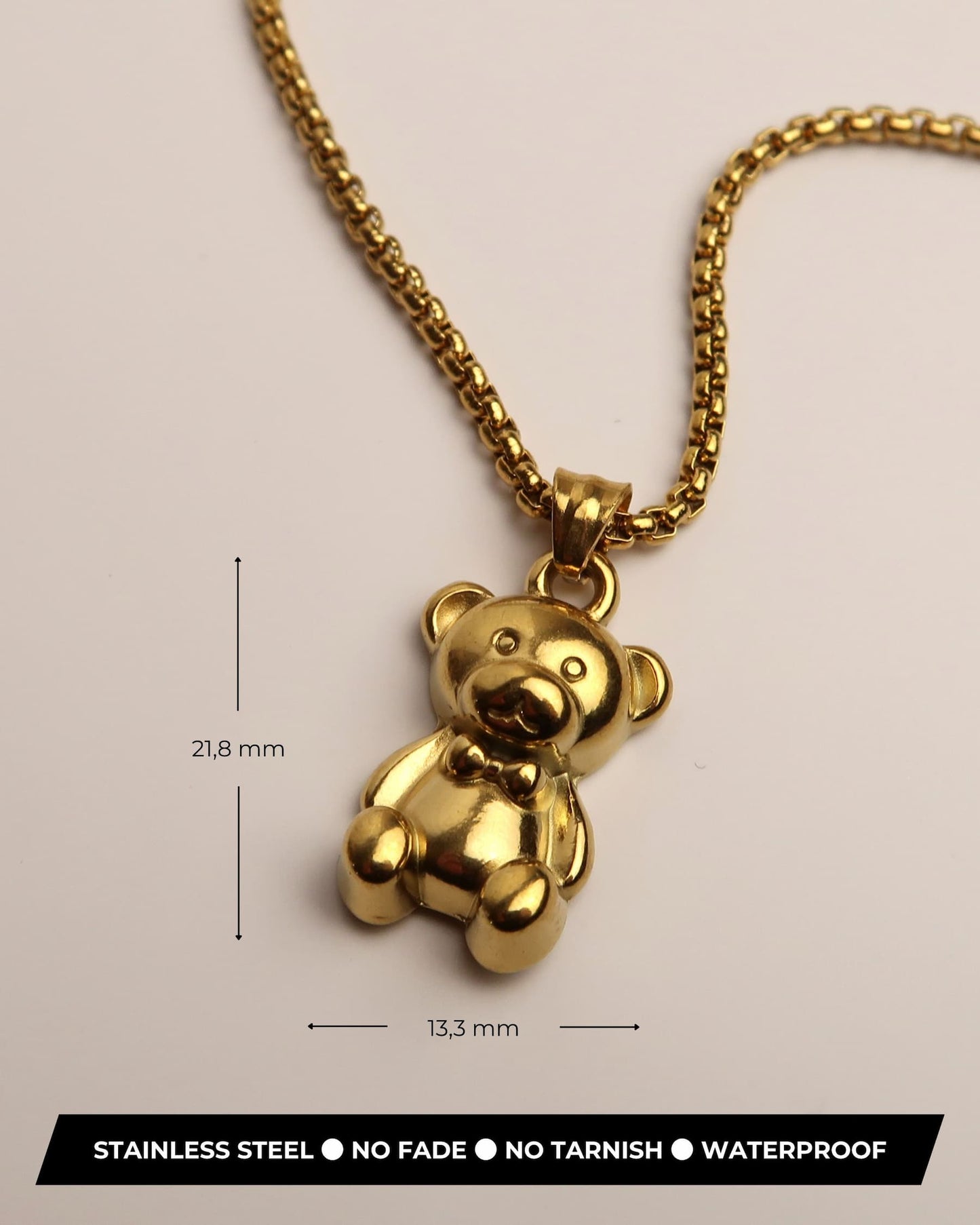 NUNA - Edelstahl Teddybär Halskette