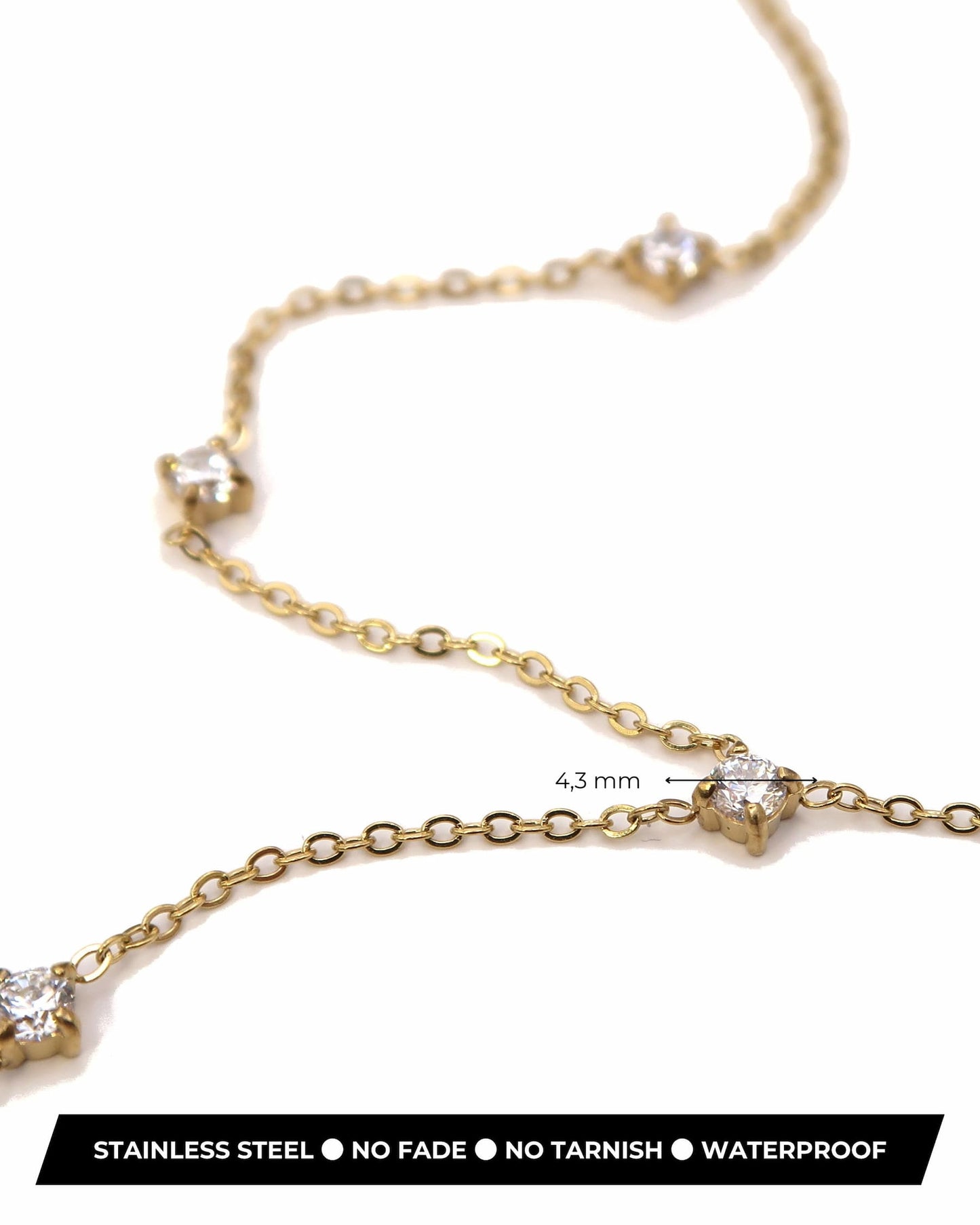 MATHEA - Edelstahl Handkette mit Zirkonen