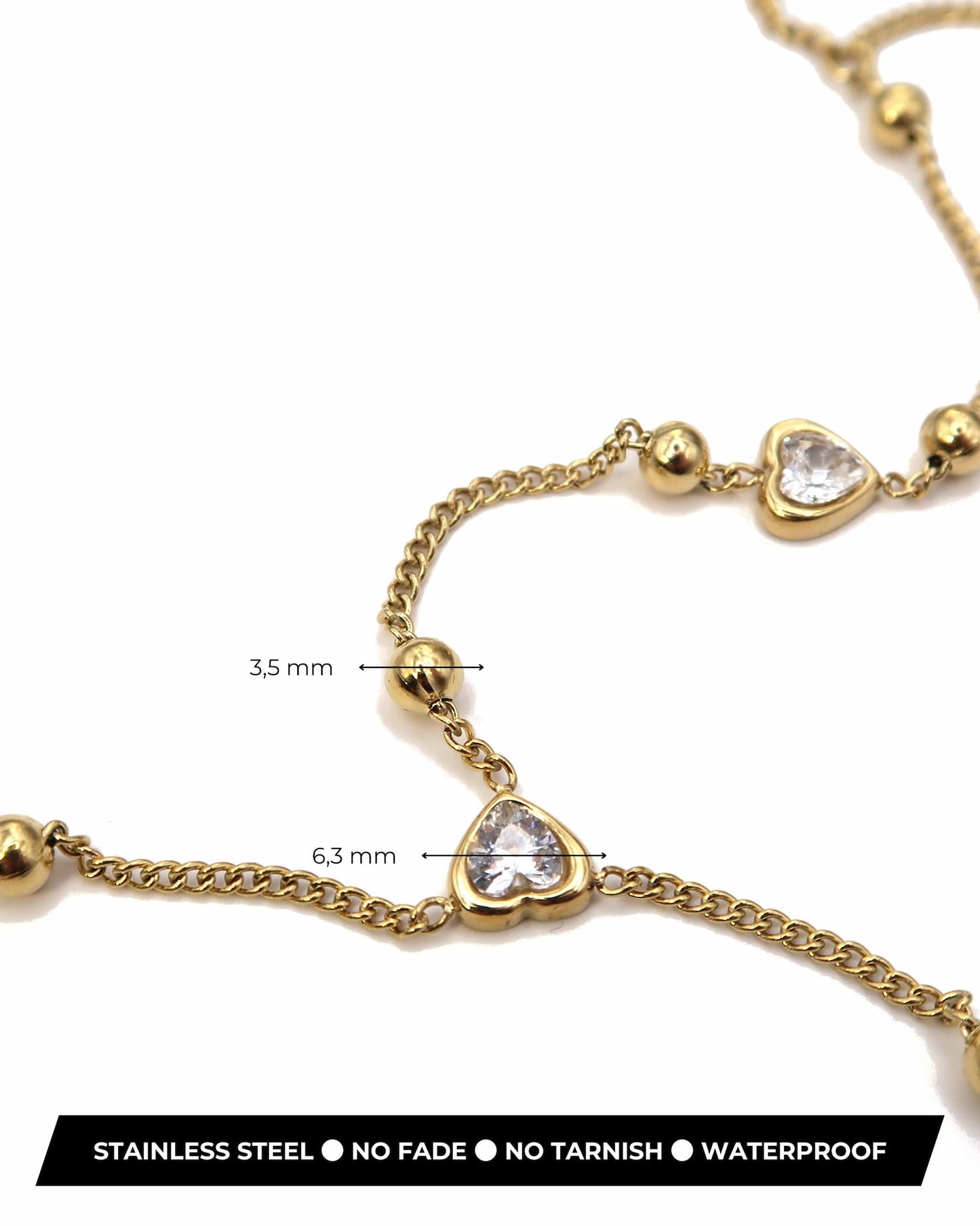 LOVI - Edelstahl Herz Handkette