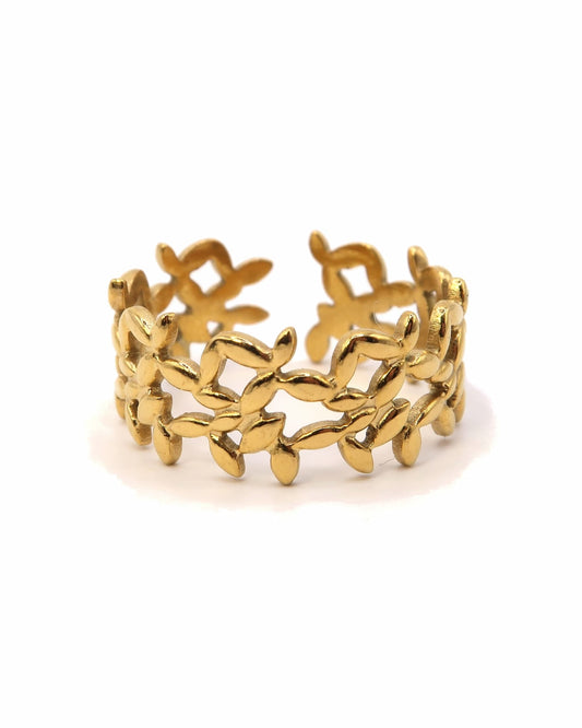 LIV - Blatt Ring mit Cut-Out Details