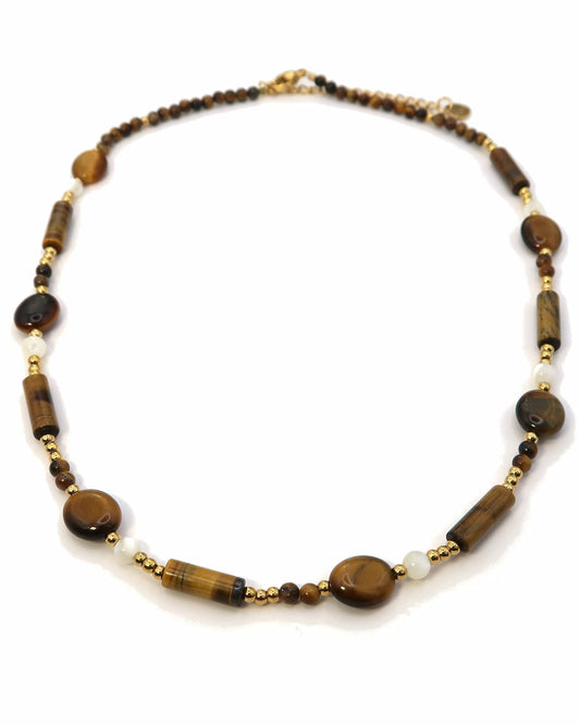 SUNA - Braune Boho Perlenkette