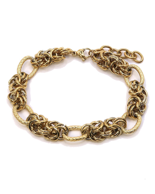 AYAS - Goldenes Chunky Edelstahl Armband