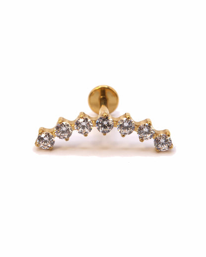NIKA - Halbmond Titan Helix Piercing mit Zirkonen