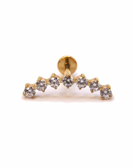 NIKA - Halbmond Titan Helix Piercing mit Zirkonen