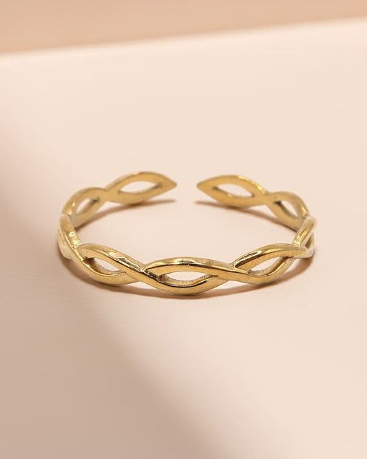 WILLA - Edelstahl Doppel Wellen Ring