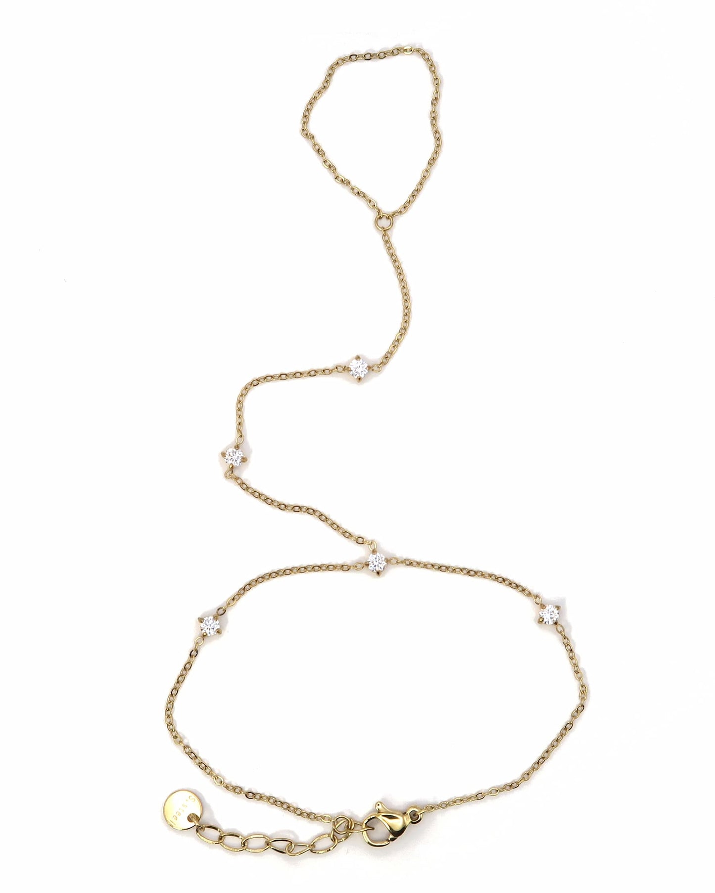 MATHEA - Edelstahl Handkette mit Zirkonen