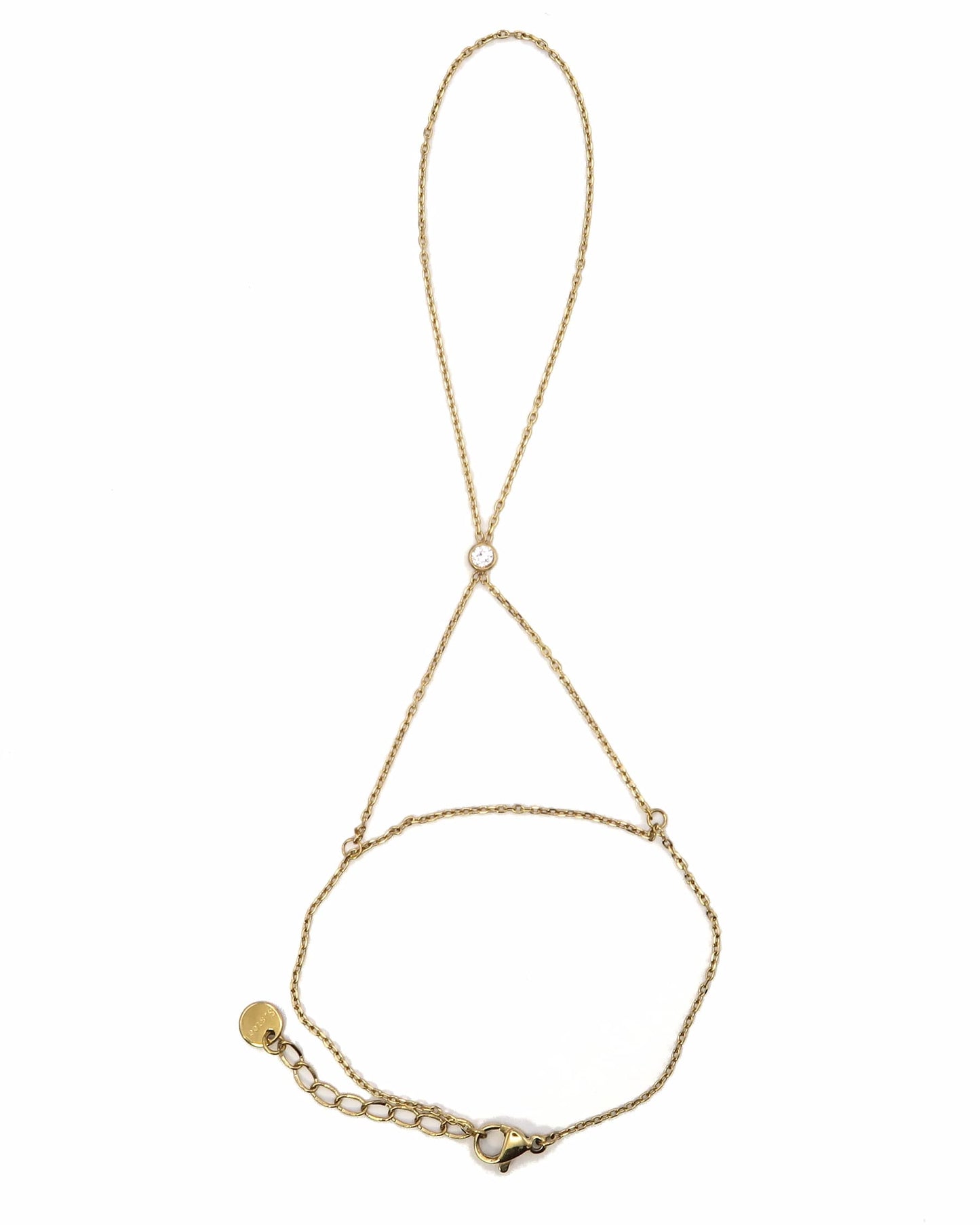 SANNI - Zierliche X-Design Handkette mit Zirkon